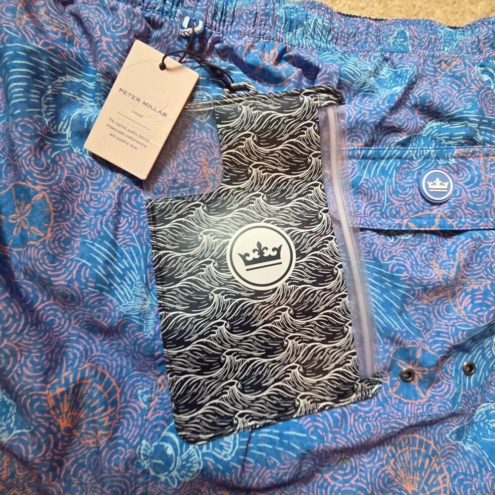 Peter Millar Swim Trunks Seaside Collection NWT Sz 3X Free Bag Attached